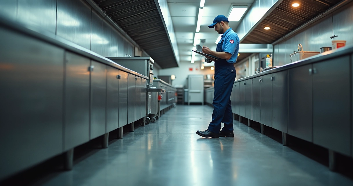 Inspeção de técnico em dedetização em área industrial 