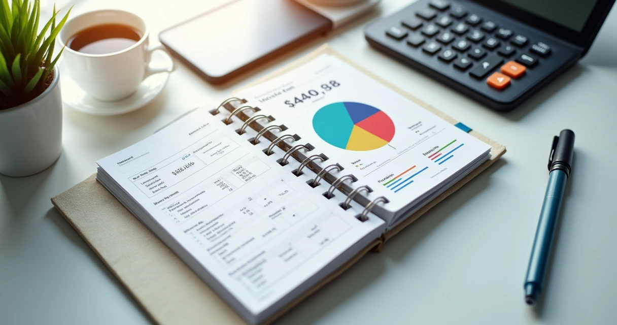 Controle de despesas usando papel e celular lado a lado