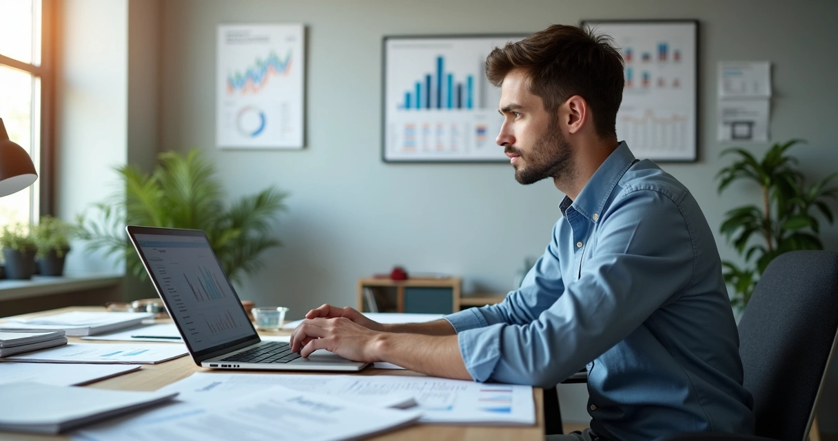 Gestor analisando registro financeiro diário