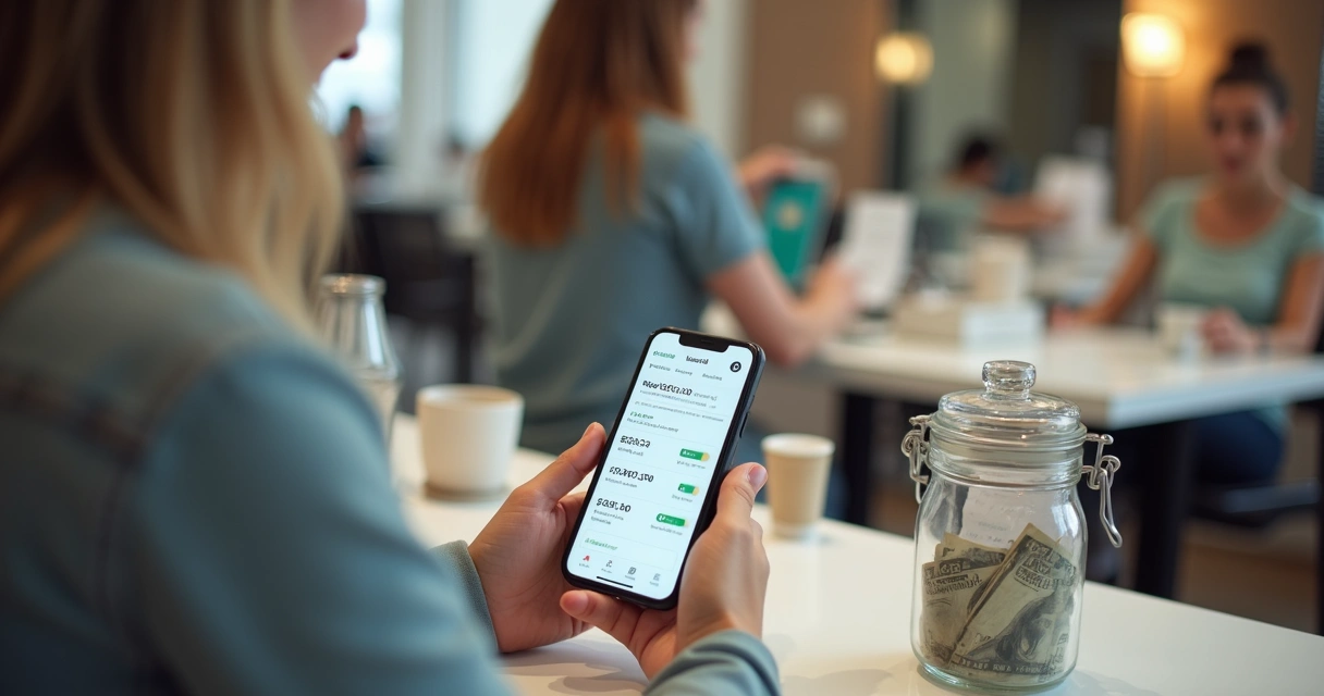 Gestor verificando saldo diário em aplicativo.