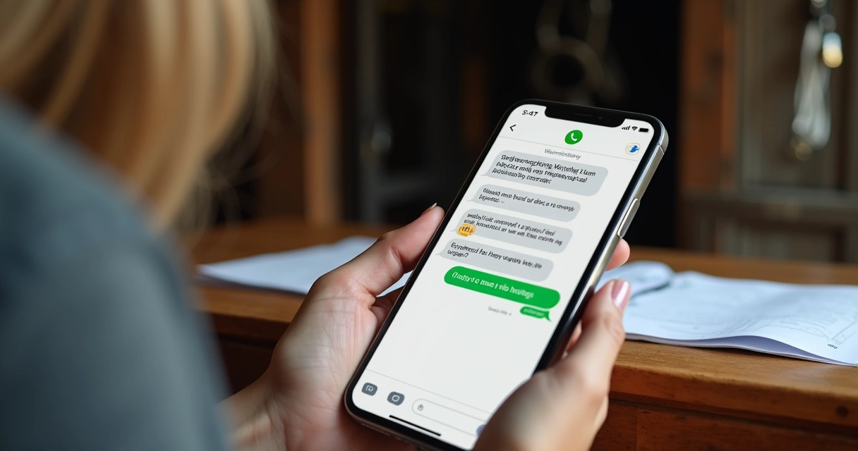 Tela de WhatsApp com registro de tarefas do haras 
