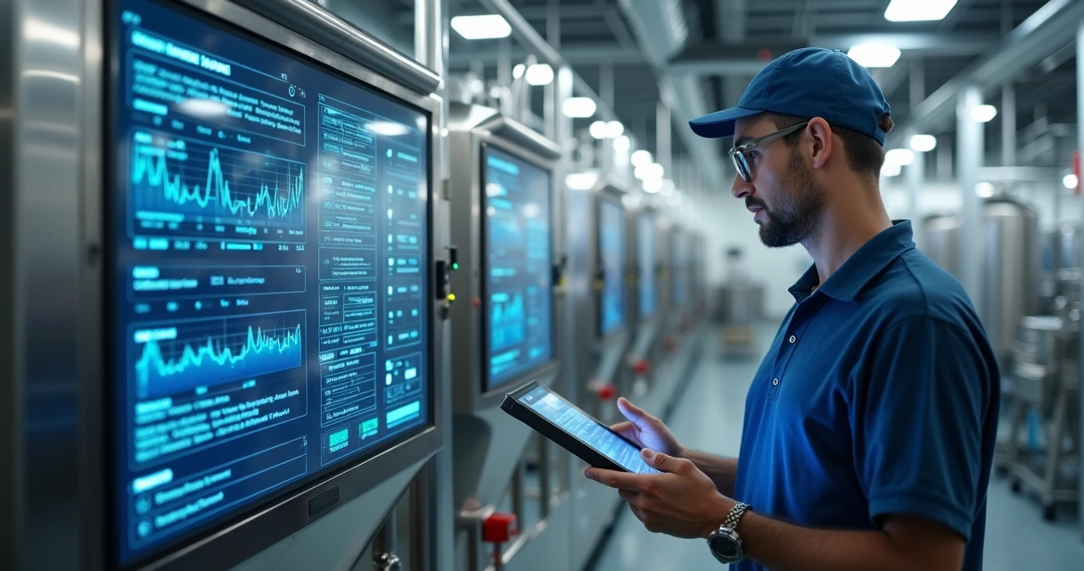 Painel digital mostrando controle de temperatura de alimentos 