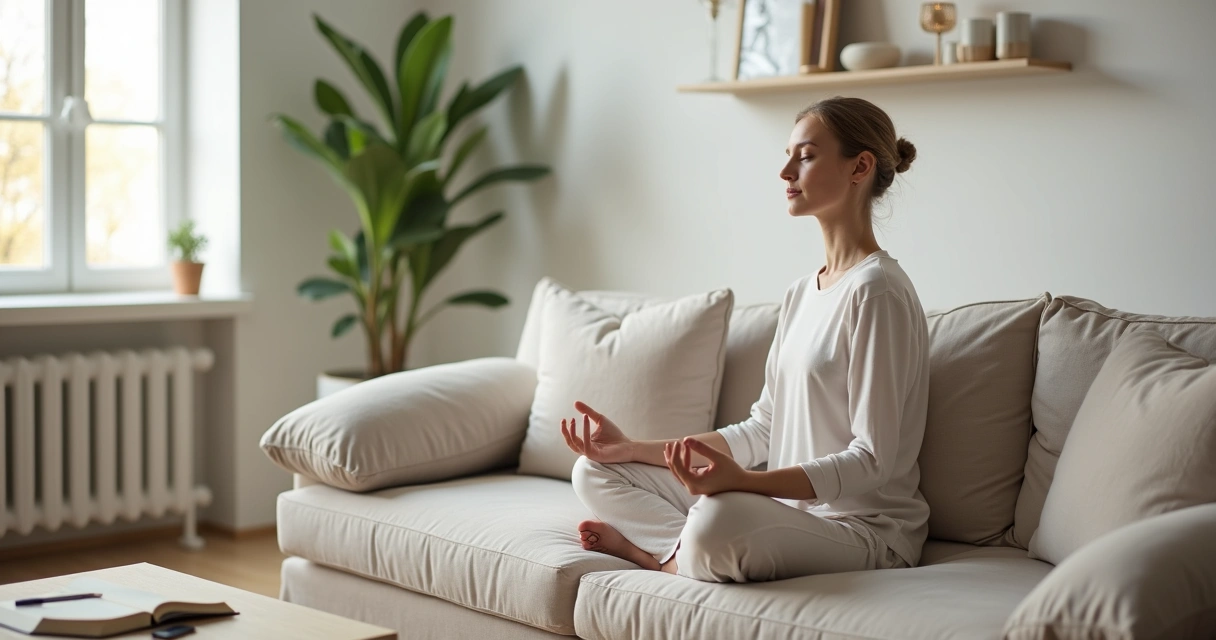Pessoa em meditação mostrando equilíbrio emocional no cotidiano 