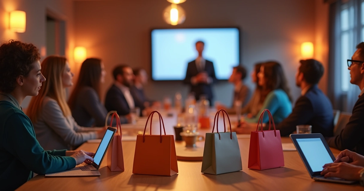 Pessoa conferindo o estoque de bolsas em prateleiras organizadas