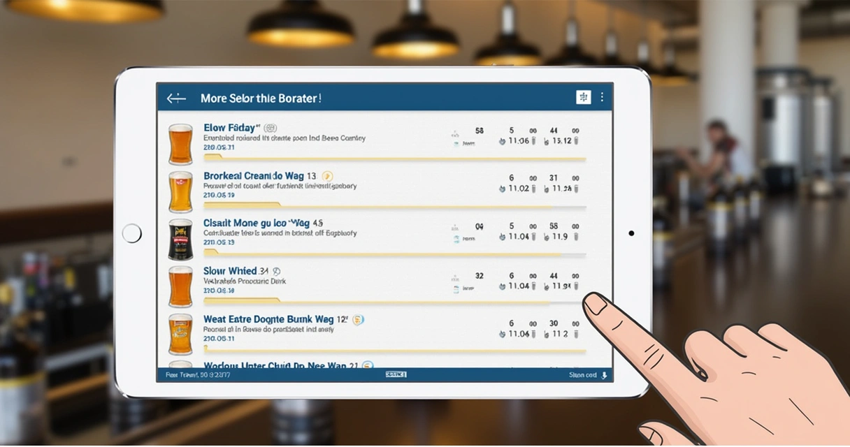 Tela mostrando controle de estoque digital de chopp 