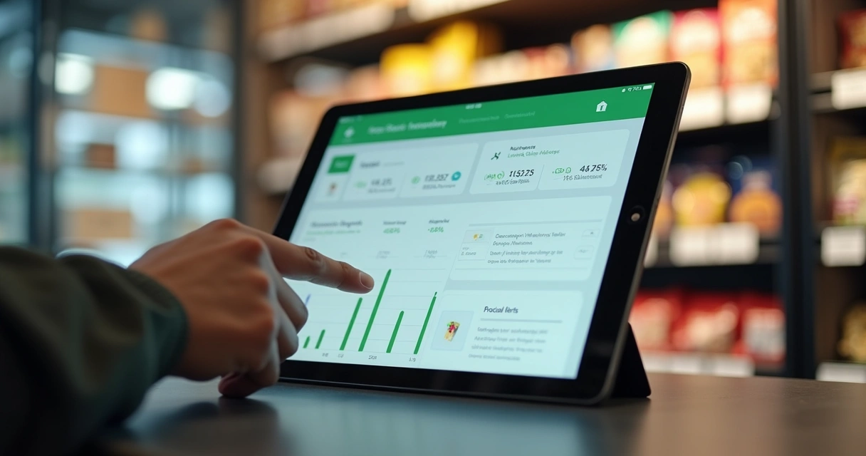 Painel digital com controle de estoque e vendas 