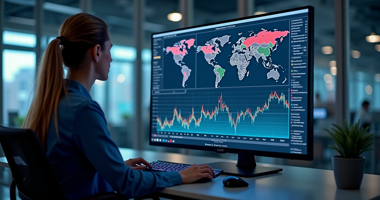 Gestor observando tela com controle de estoque multicanal sincronizado 