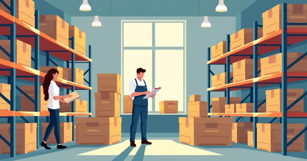 Controle de estoque no depósito da loja