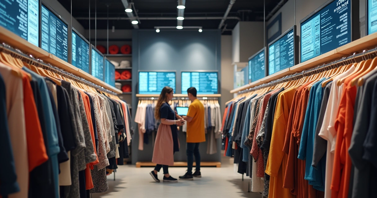 Gestão de estoque automatizada com etiquetas e coleções em uma loja de roupas pequena 