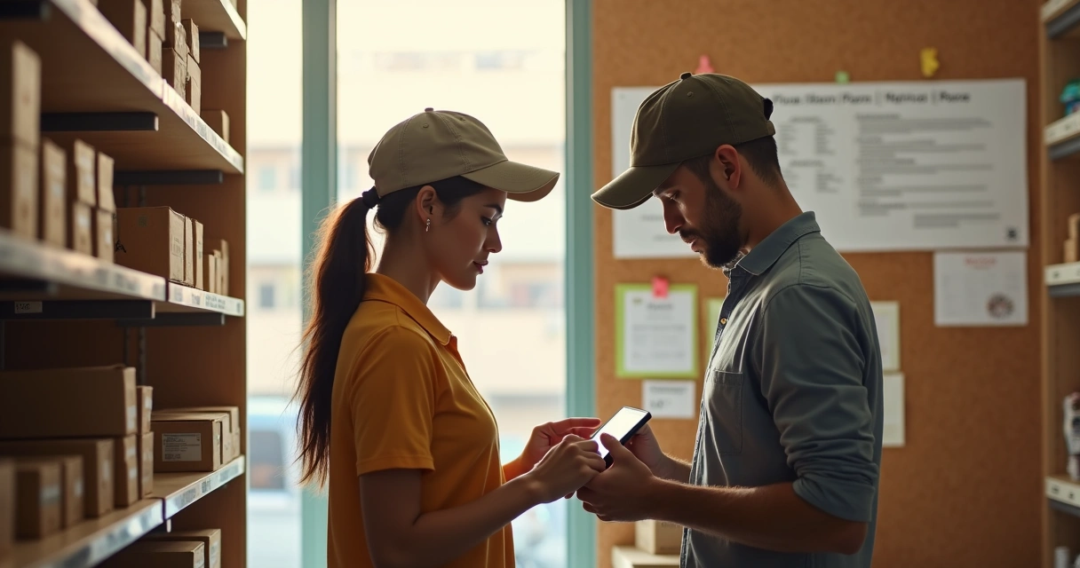 Equipe de varejo utilizando tablet para controlar estoque em prateleira 
