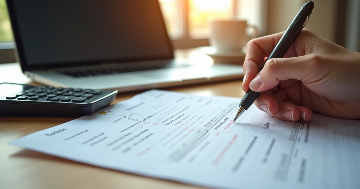Pessoa preenchendo planilha com controle de despesas e receitas do MEI