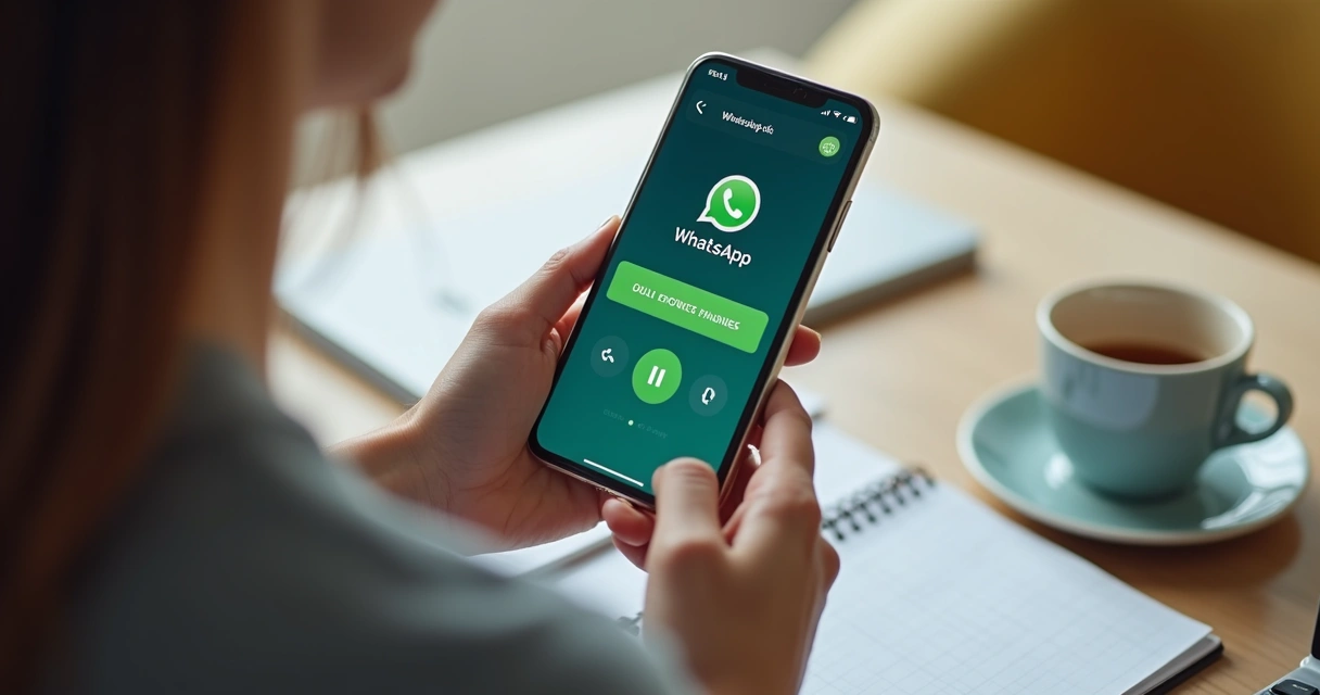 Pessoa usando WhatsApp para organizar finanças 