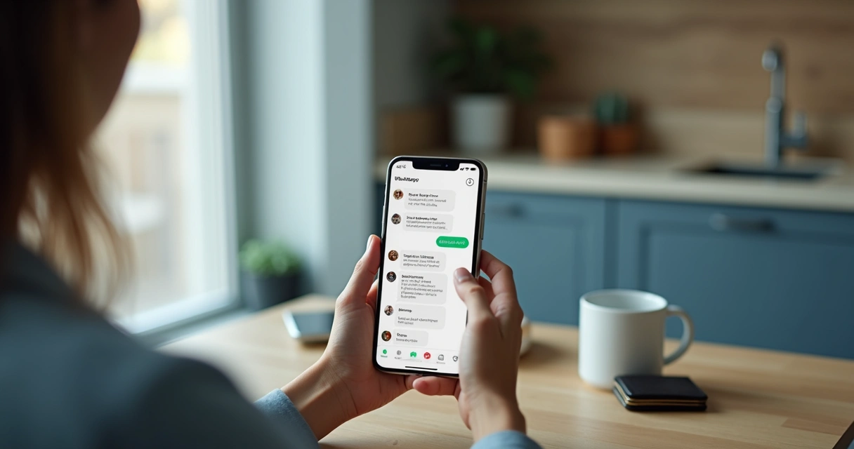 Pessoa usando WhatsApp anotando despesas financeiras 