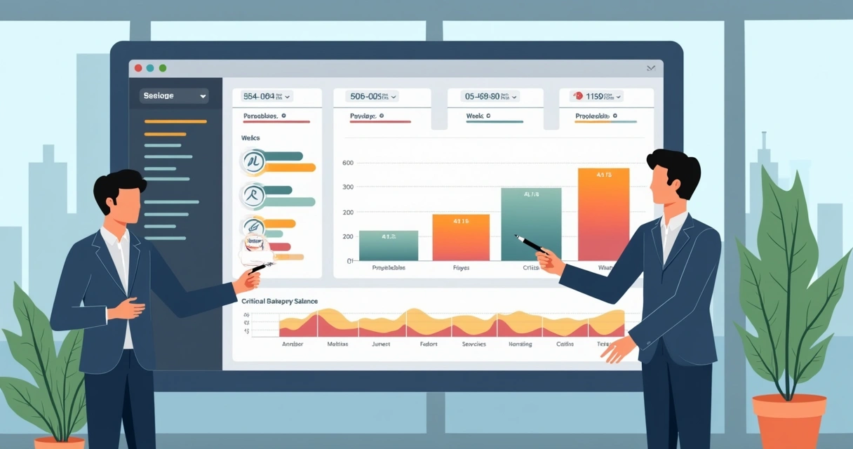 Painel digital de controle de fluxo de caixa com indicadores para PME