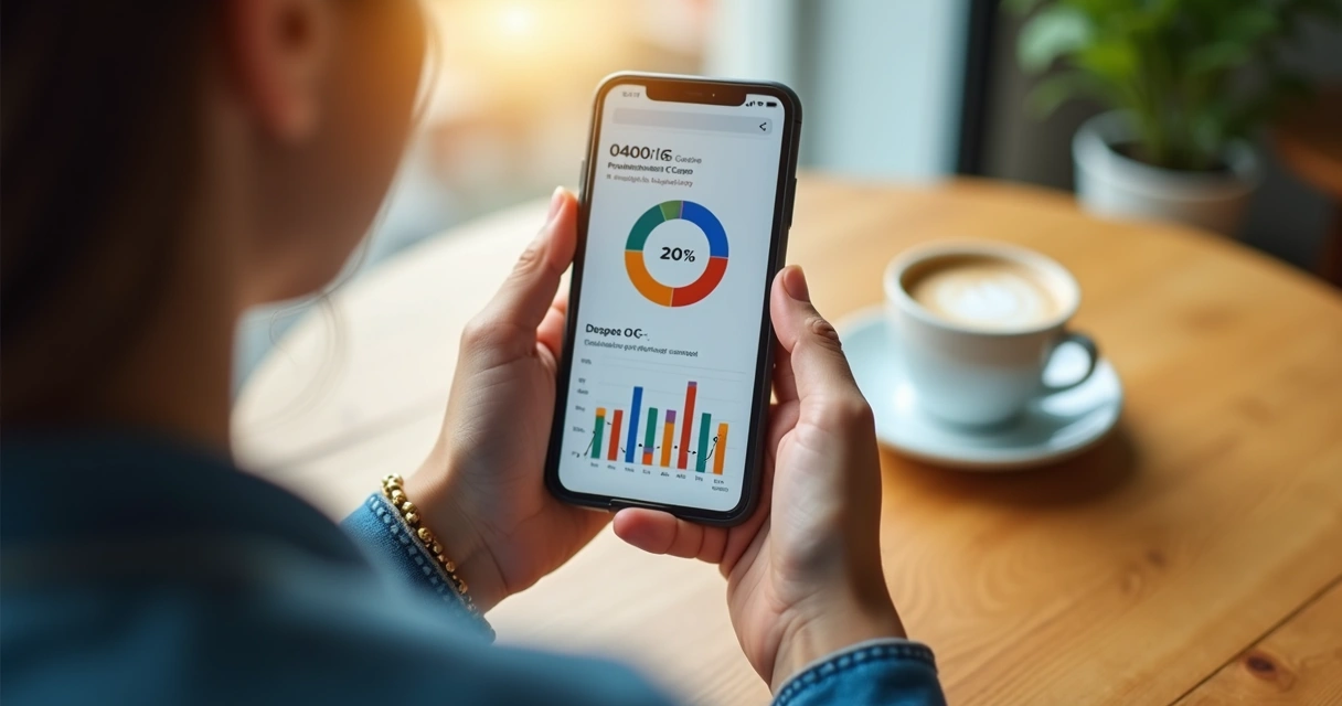 Pessoa usa aplicativo para registrar despesas no celular 