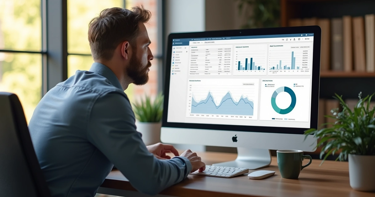 Vendedor analisando gestão financeira digital Mercado Livre 