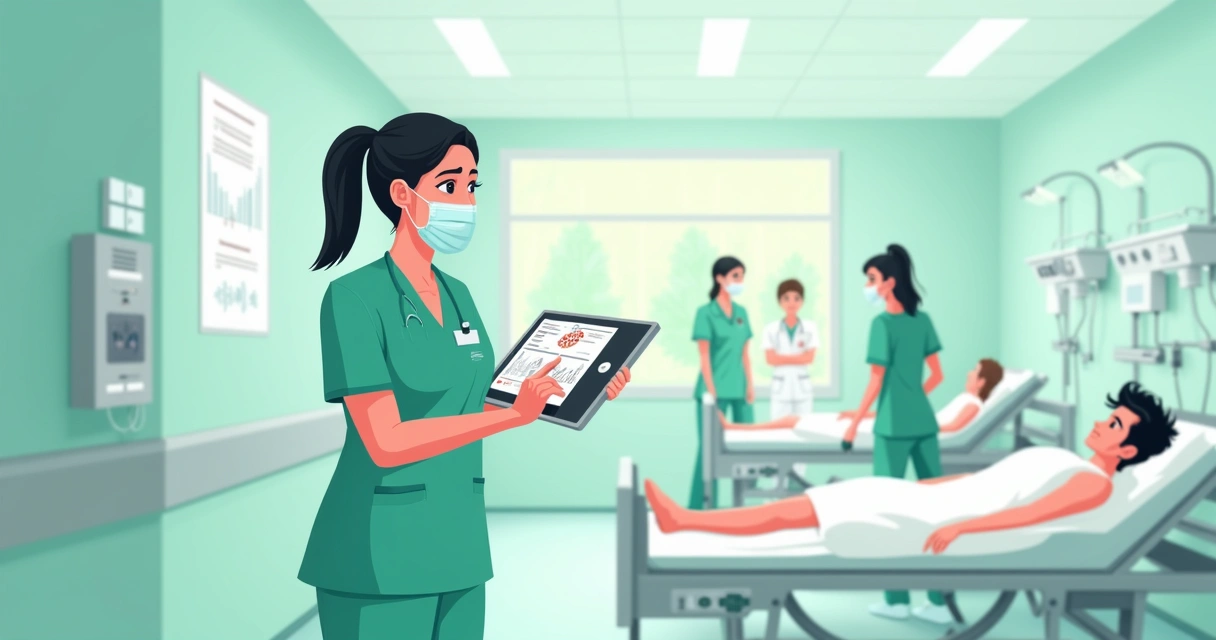 Resistência induzida por beta-lactamase AmpC em enterobacterales 3 Enfermeiro monitorando controle de infecções em hospital