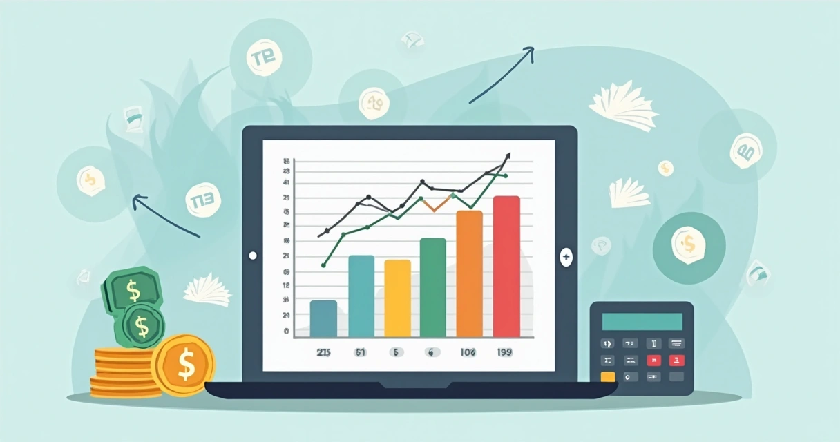 Gráfico comparando margens de diferentes produtos em planilha colorida 
