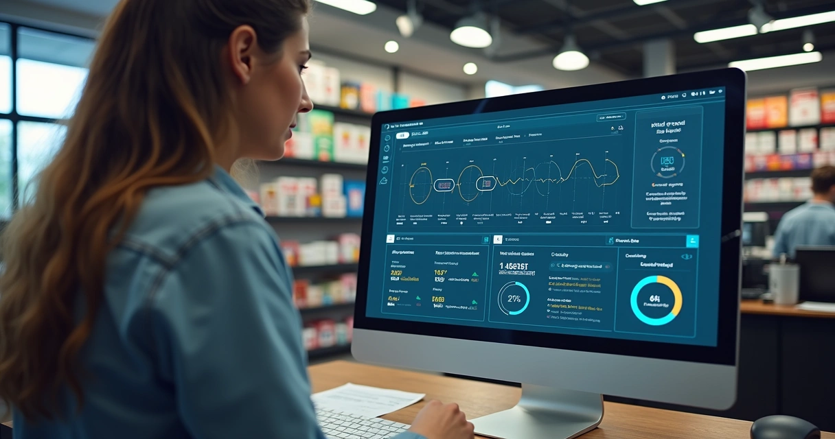 Tela de computador exibindo dashboard de validação de pagamentos Pix em ambiente de varejo.