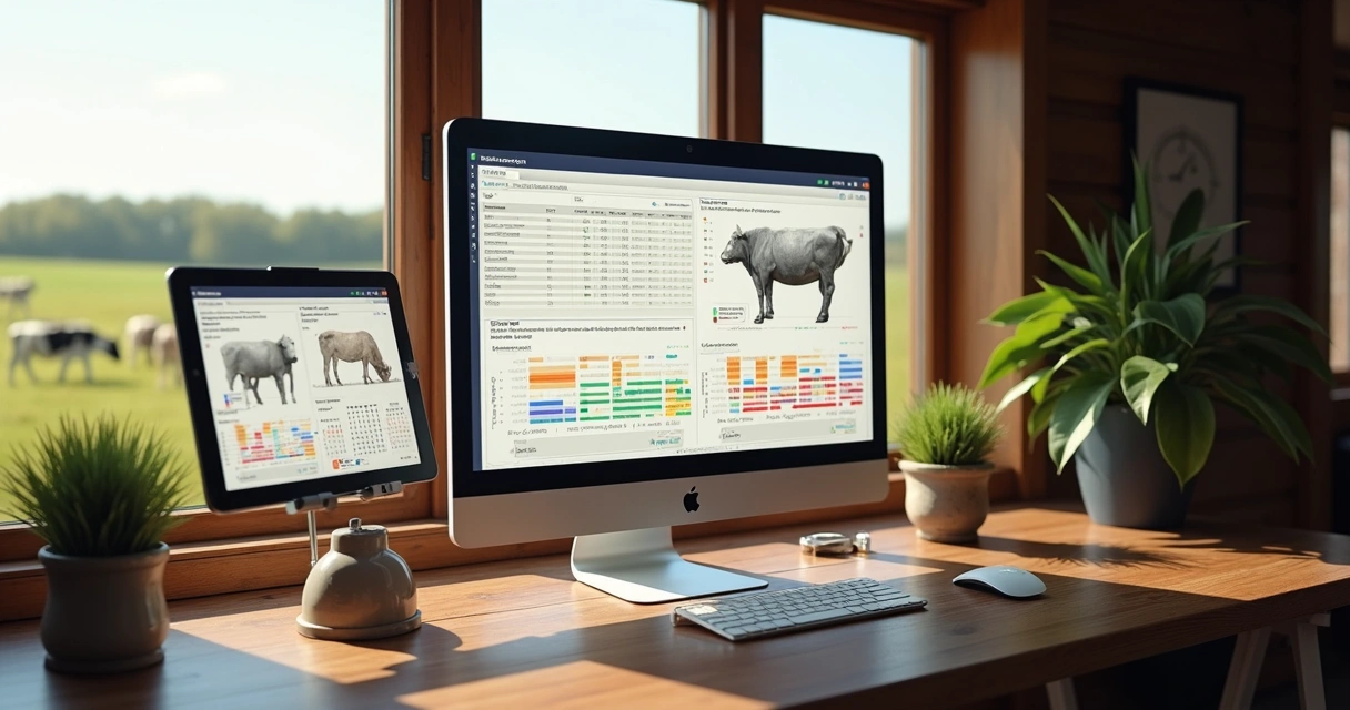 Painel de controle com gráficos e agenda reprodutiva digital de vacas leiteiras 