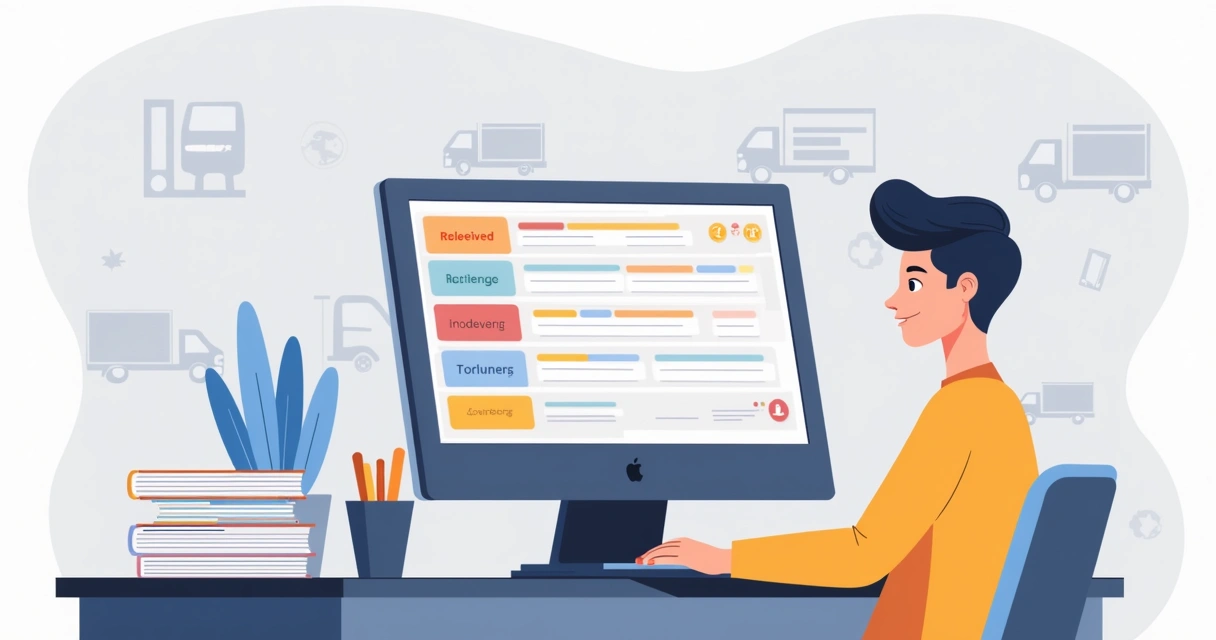 Pessoa utilizando sistema online para gerenciar pedidos de dropshipping, acompanhando status em tela 