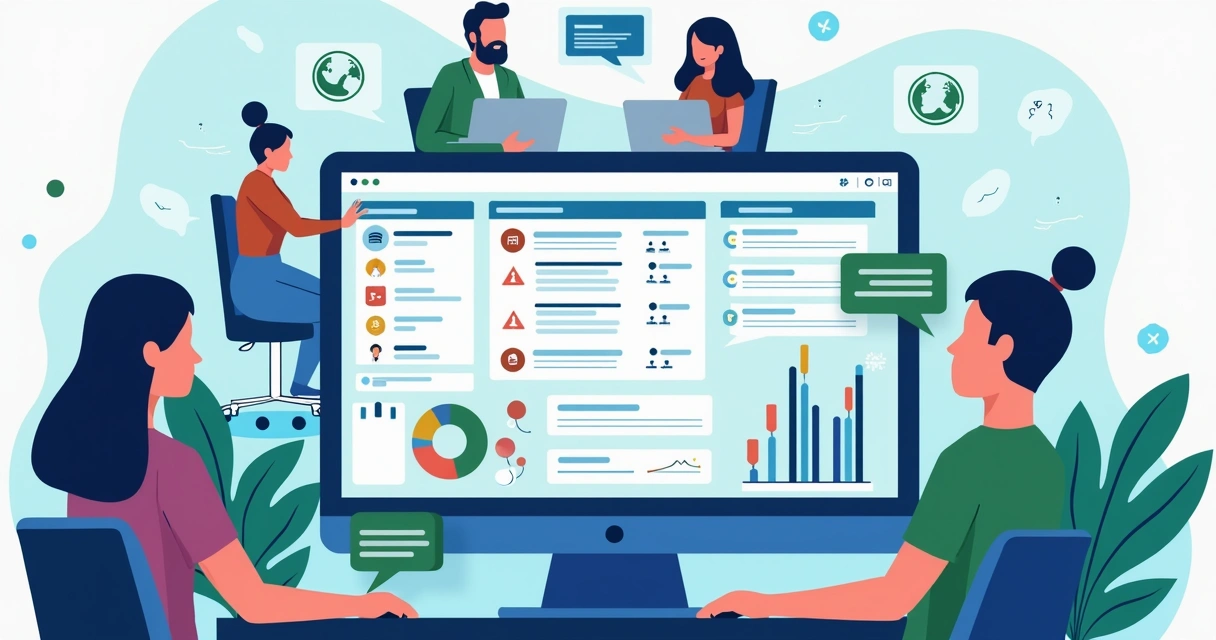 Painel digital com notificações de pendências organizadas 