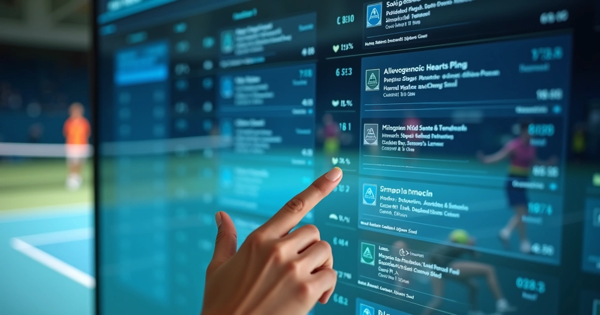 Painel digital mostrando quadras e status dos jogos em tempo real 