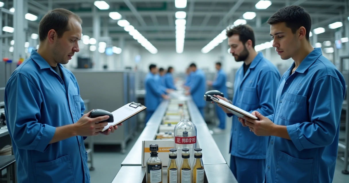 Inspeção de coqueteleiras em linha de produção