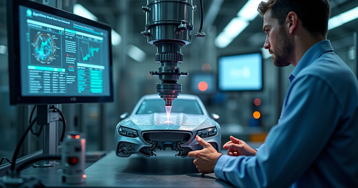Inspeção de qualidade em peça de automóvel com IA 
