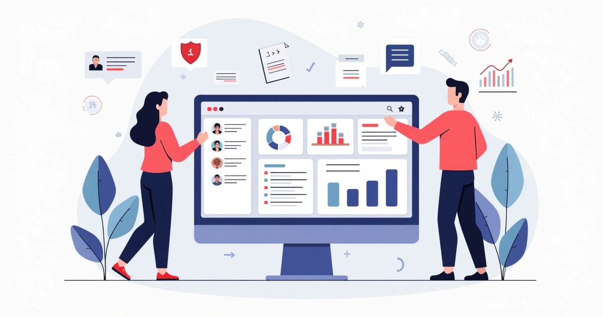 Painel mostrando controle e segmentação de informações em um app 