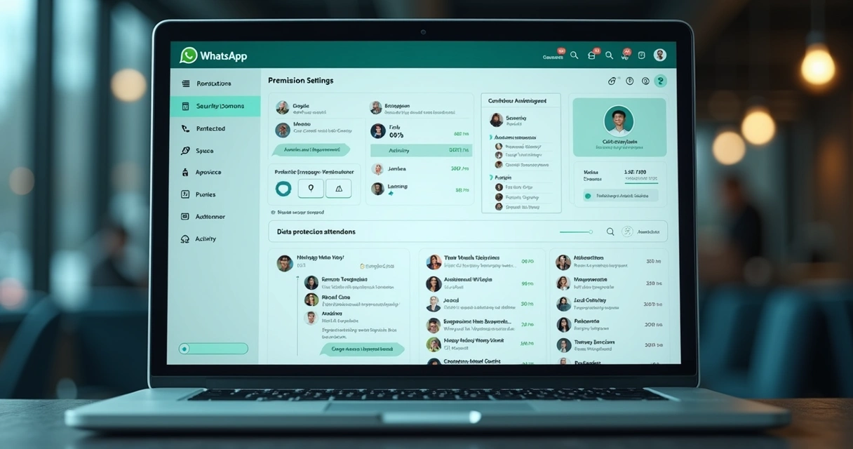 Painel de segurança com controle de permissões e logs de atendentes WhatsApp 