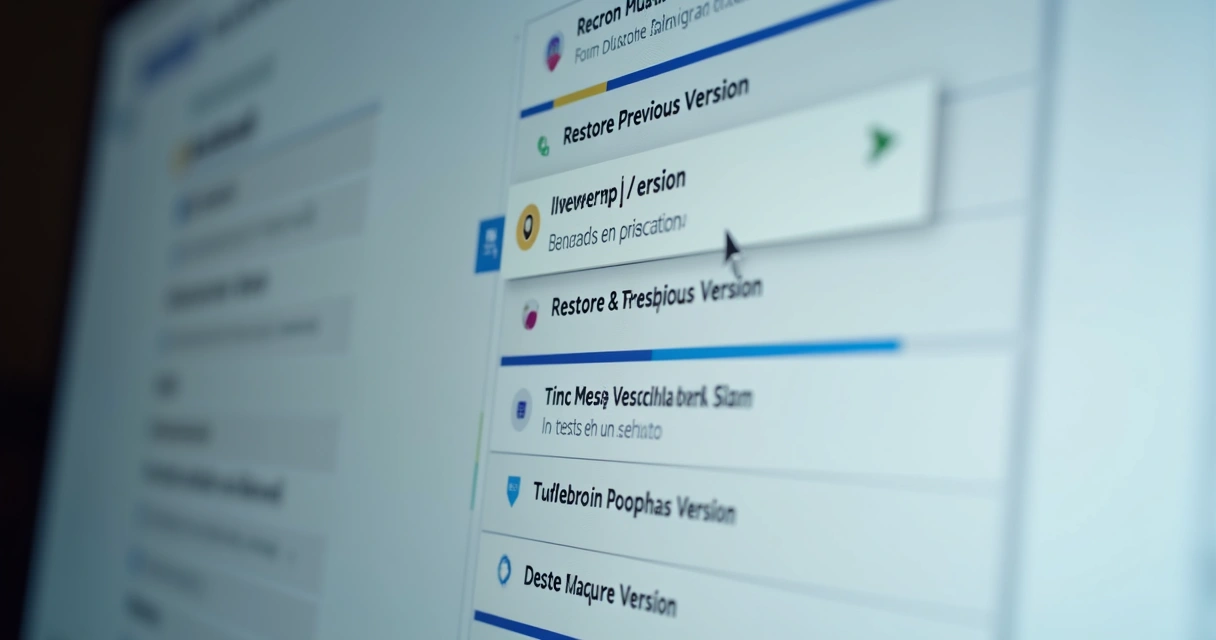 Tela de aplicativo exibindo diferentes versões disponíveis para seleção 