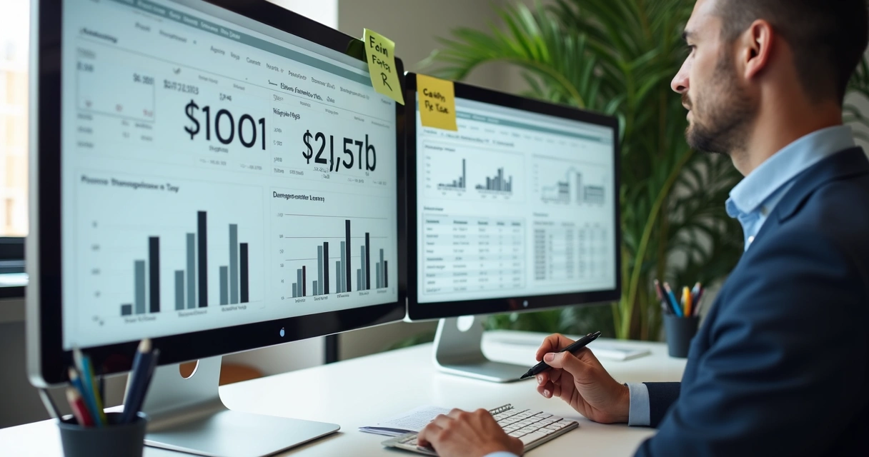 Telas de controle financeiro digital para consultoria em gestão 