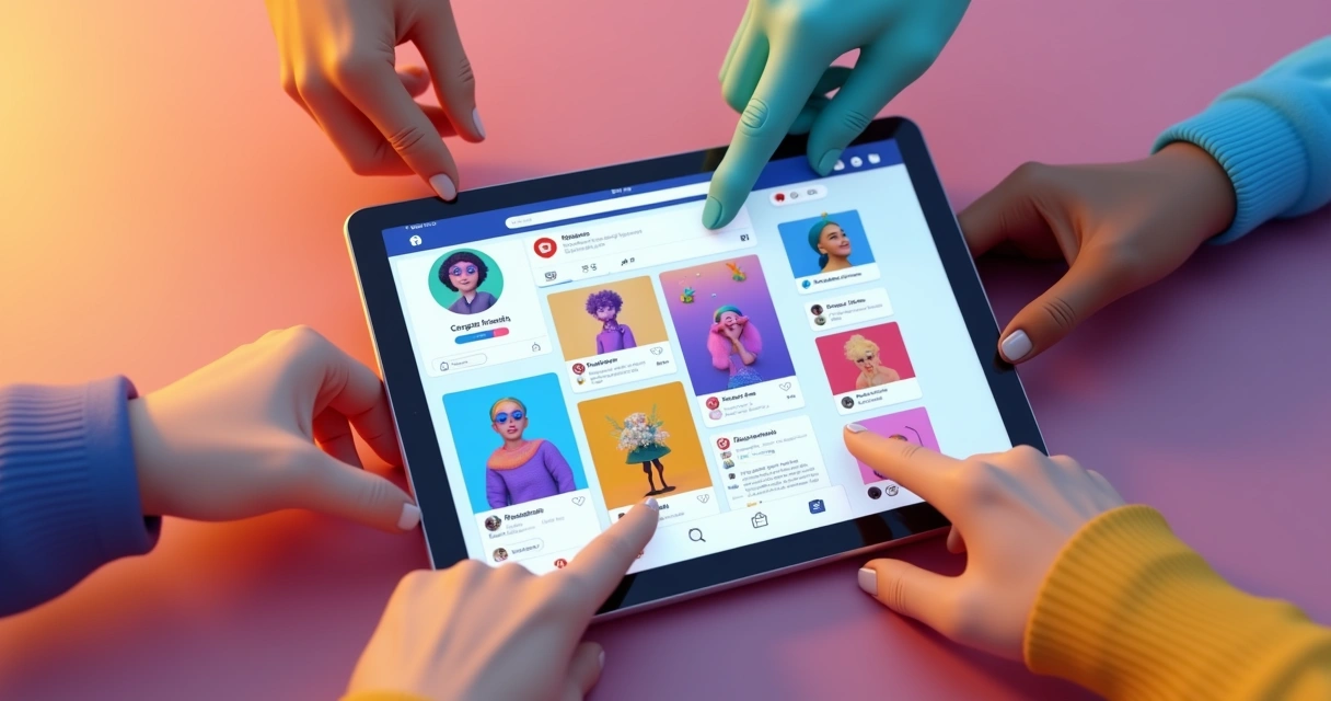 Perfil de rede social com publicações autênticas e criativas em destaque