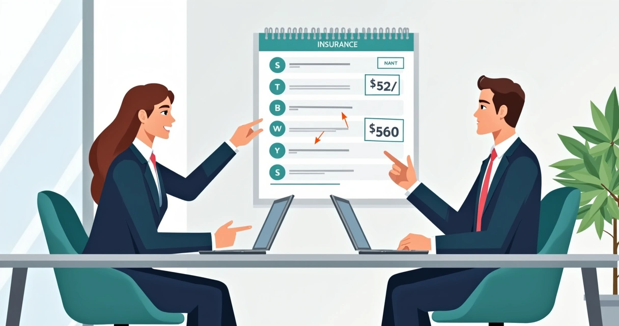 Pessoa de terno conversa com corretor sobre reajuste anual do seguro de vida 