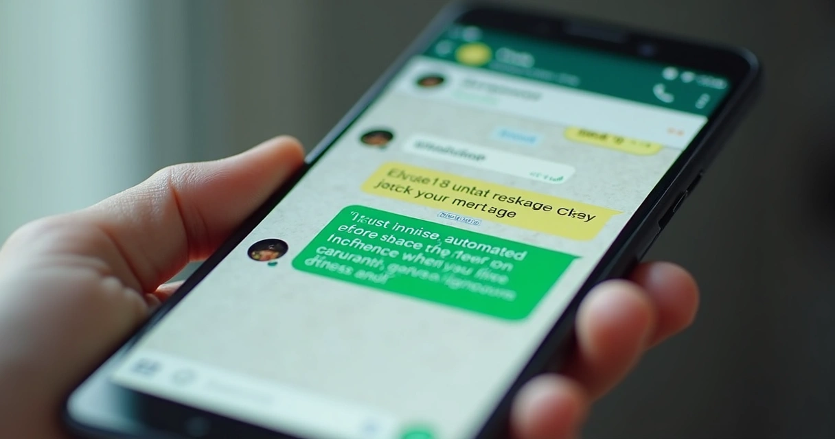 Área de conversa no WhatsApp mostrando troca de mensagens curtas, coloridas e fáceis de ler