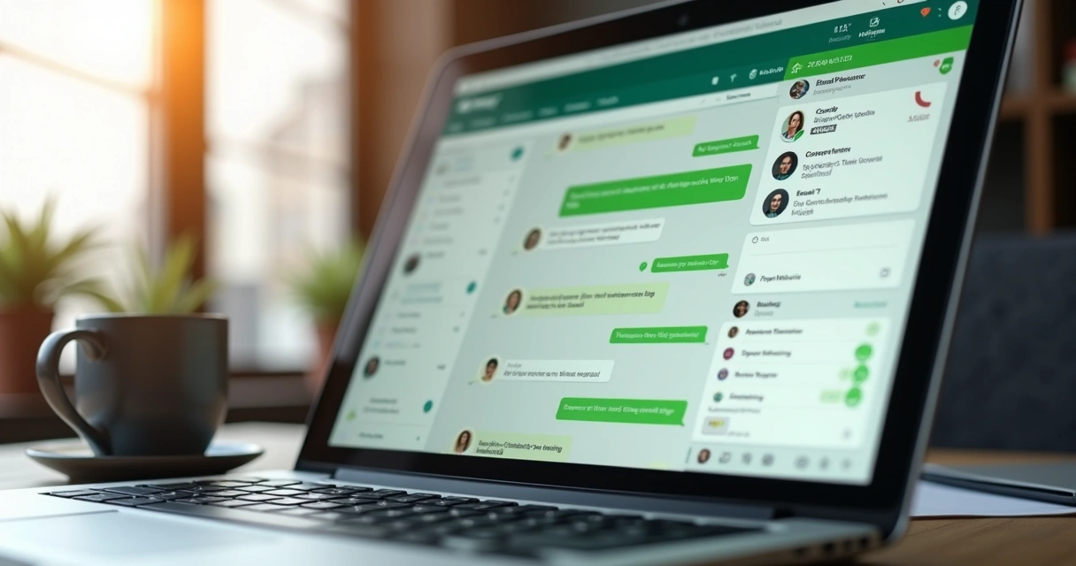 Tela de conversa B2B com gráficos e histórico integrado 