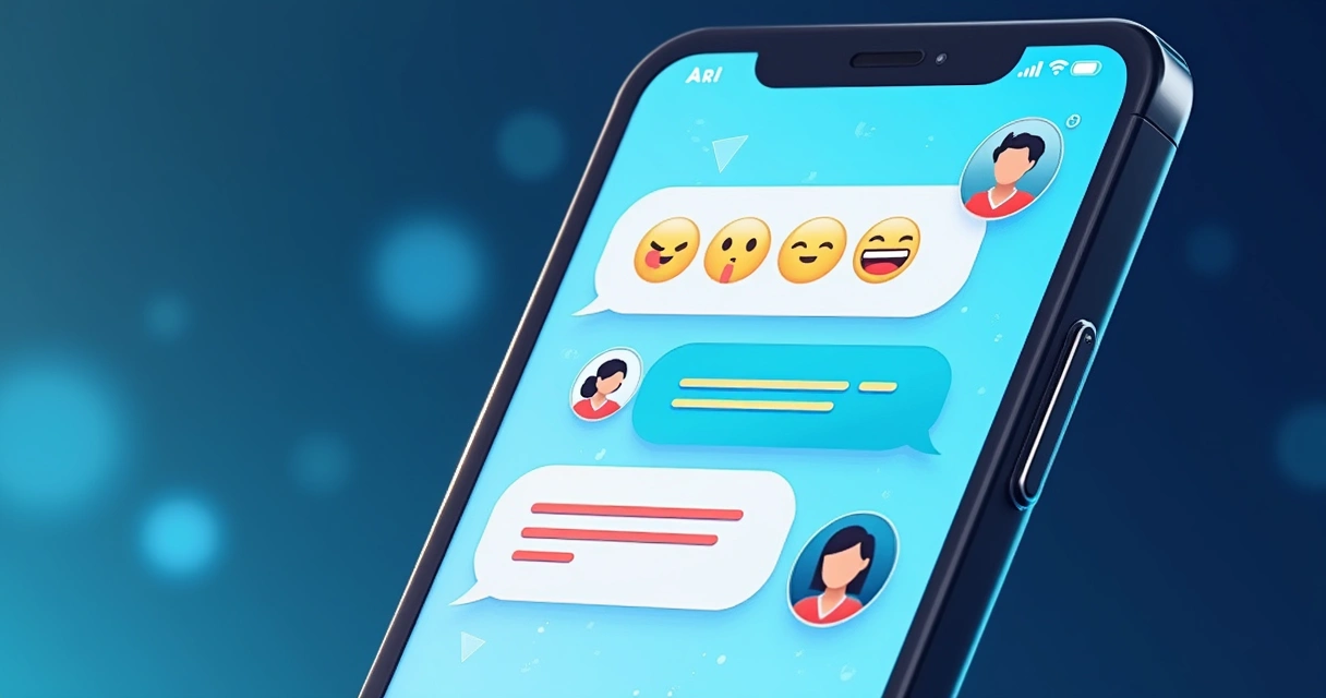 Mensagem de chatbot simpática com emoji e mensagem humana no atendimento empresarial