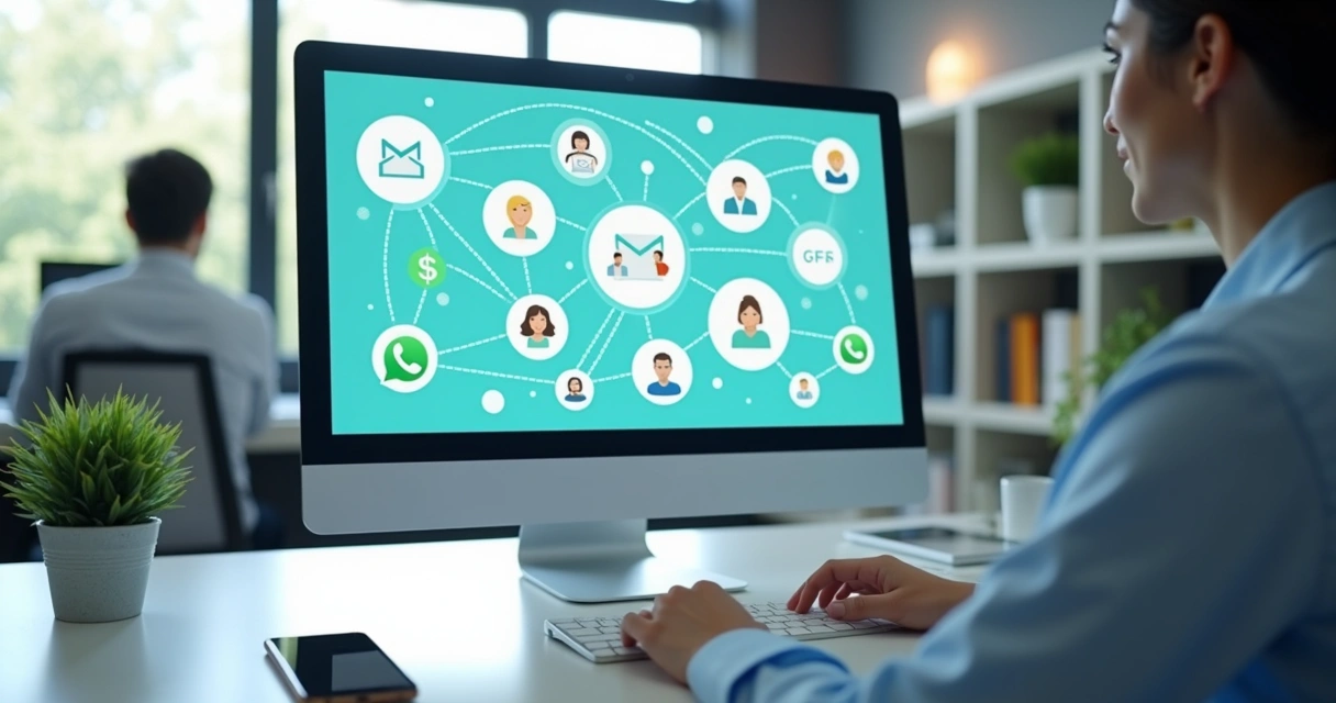 Centralização de canais de comunicação visualmente organizado 