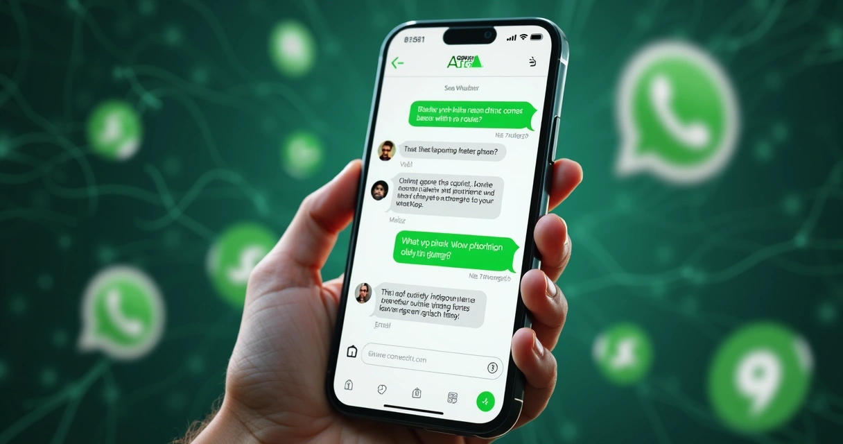 Interface de chatbot moderno conversando com um cliente no WhatsApp 