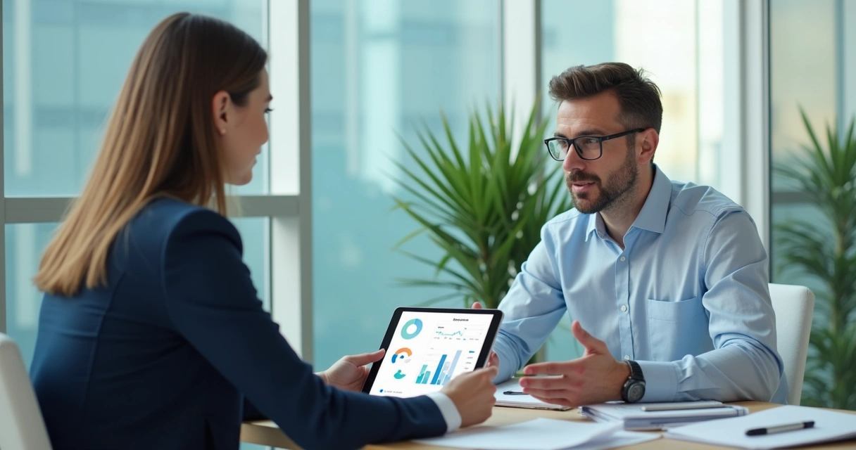 Conversa profissional entre consultor de BPO e cliente 