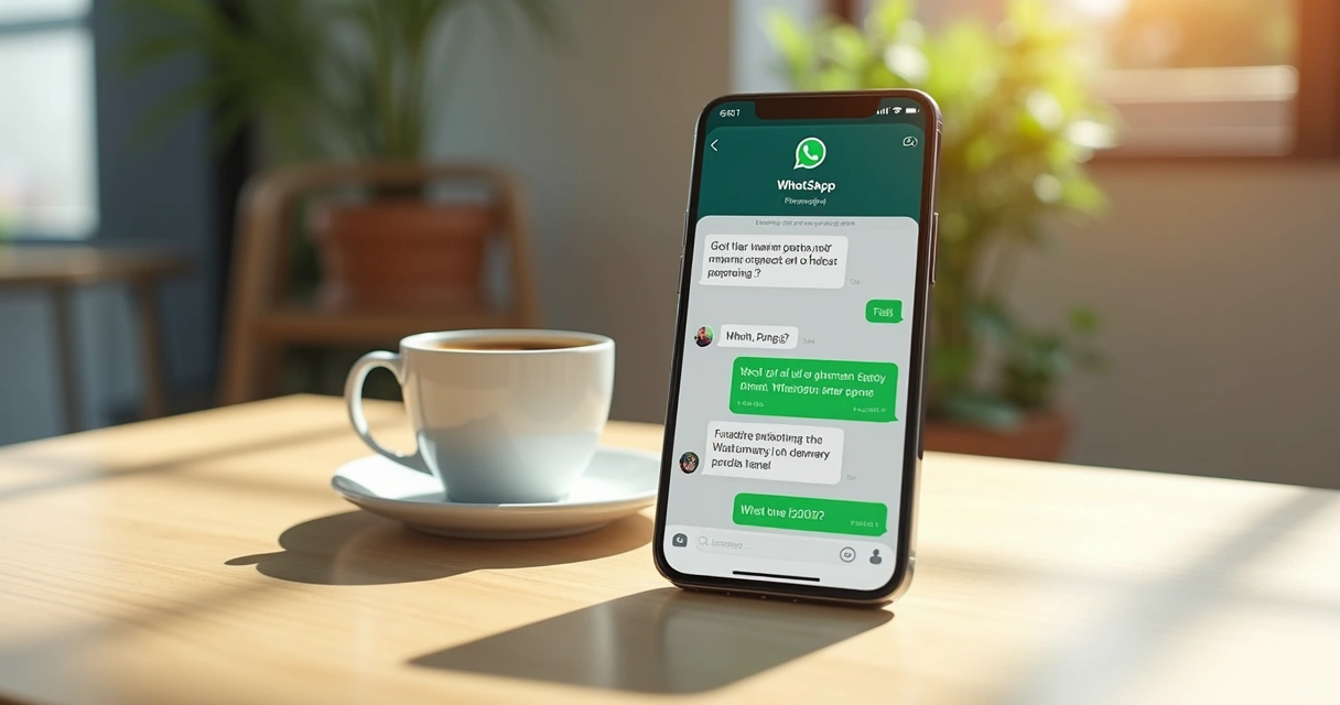 Troca de mensagens de cobrança via WhatsApp em um smartphone 
