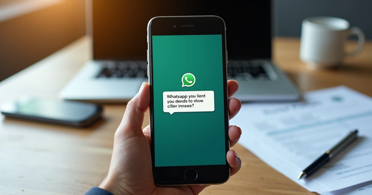 Tela de conversa de WhatsApp mostrando mensagem de cobrança educada 