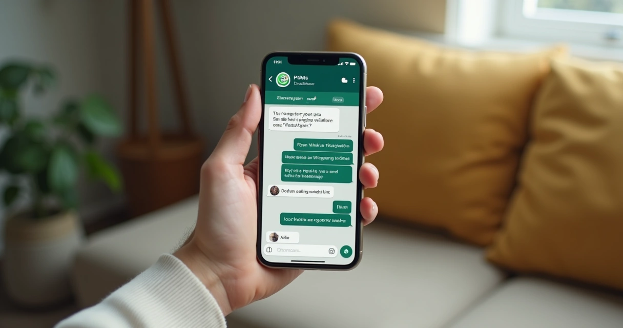 Tela de conversa do WhatsApp com envio de mensagens para si mesmo