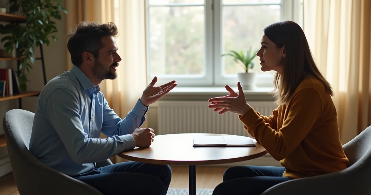 Sessão de coaching com escuta e planejamento