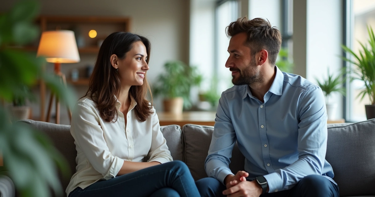 Colegas de trabalho conversando sobre emoções com empatia 