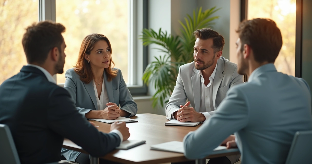 Equipe em conversa reservada no escritório 