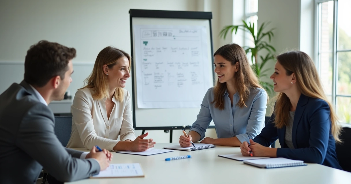 Equipe de trabalho conversando de forma respeitosa e aberta