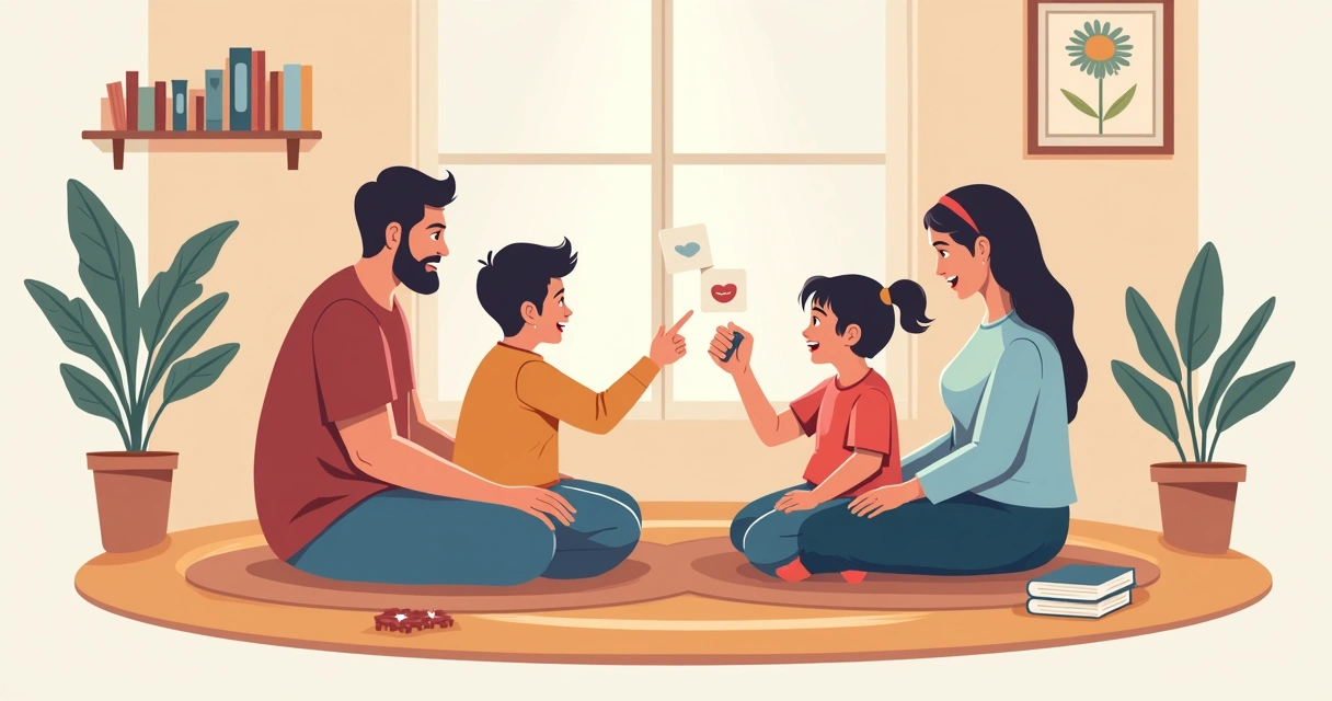Família conversando sobre sentimentos entre irmãos 