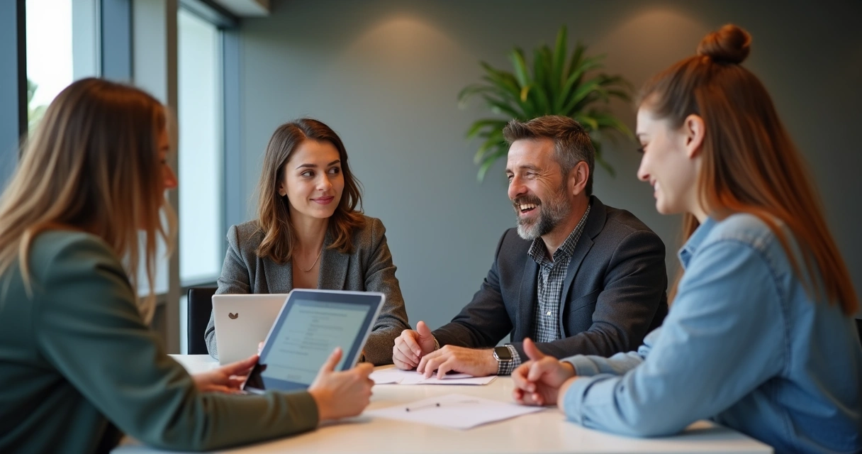 Colegas de trabalho praticando feedback emocional 